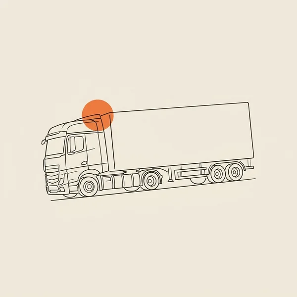 LKW auf einem Speditionshof, Symbolbild für Berufskraftfahrer international